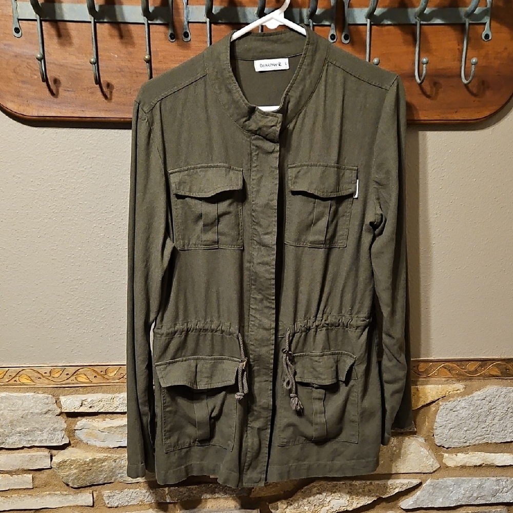 BearPaw Rayon And Linen Zip Up Jacket Size Large